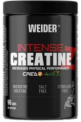 Weider Intense Creatine Z supplement bottle with 90 capsules for increased physical performance